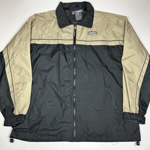 Kenpo Cape Cod Men Full Zip Windbreaker Jacket Black Beige Embroidered Sz XL